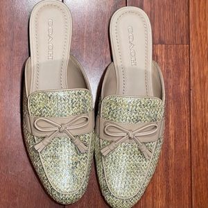 Coach Women's Stassi Raffia Slides Slip-On